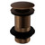 Colore Round Brushed Bronze Moon Cap Unslotted Click Clack Basin Waste Left Hand View