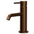 Colore Round Brushed Bronze Mini Mono Basin Mixer Tap Right Hand View