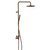 Colore Round Brushed Bronze Thermostatic Rigid Riser Kit and Handset Shower System Side View