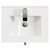 Danbury Satin Green 500mm Floor Standing Vanity Unit with 1 Tap Hole Minimalist Basin and 2 Doors with Polished Chrome Handles Top View thumbnail
