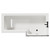 Loire 1700mm Right Hand L Shaped Shower Bath with Matt Black Bath Screen and Light Oak Front and End Bath Panel Top View