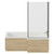 Loire 1700mm Right Hand L Shaped Shower Bath with Bath Screen and Light Oak Front and End Bath Panel Front View