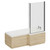 Loire 1700mm Right Hand L Shaped Shower Bath with Bath Screen and Light Oak Front and End Bath Panel Left Hand View