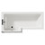 Loire 1700mm Left Hand L Shaped Shower Bath with Matt Black Bath Screen and Light Oak Front and End Bath Panel Top View