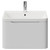 Vela Satin White 600mm Wall Mounted Single Drawer Vanity Unit with Anya Basin View from Front