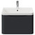 Vela Satin Anthracite 600mm Wall Mounted Single Drawer Vanity Unit with Anya Basin View from Front