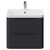 Vela Satin Anthracite 600mm Wall Mounted 2 Drawer Vanity Unit with Anya Basin View from Front