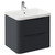 Vela Satin Anthracite 600mm Wall Mounted 2 Drawer Vanity Unit with Anya Basin Left Hand View