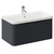 Vela Satin Anthracite 800mm Wall Mounted Single Drawer Vanity Unit with Anya Basin Left Hand View
