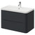 Vela Satin Anthracite 800mm Wall Mounted 2 Drawer Vanity Unit with Anya Basin Right Hand View