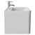 Vela Satin White 600mm Wall Mounted Single Drawer Vanity Unit with Leni Basin Side View