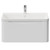 Vela Gloss White 800mm Wall Mounted Single Drawer Vanity Unit with Leni Basin View from Front