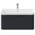 Vela Satin Anthracite 800mm Wall Mounted Single Drawer Vanity Unit with Leni Basin View from Front