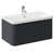 Vela Satin Anthracite 800mm Wall Mounted Single Drawer Vanity Unit with Leni Basin Left Hand View