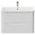 Vela Gloss White 800mm Wall Mounted 2 Drawer Vanity Unit with Leni Basin View from Front
