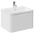 Vela Gloss White 600mm Wall Mounted Single Drawer Vanity Unit with Fina Basin Left Hand View