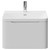 Vela Satin White 600mm Wall Mounted Single Drawer Vanity Unit with Fina Basin View from Front