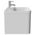 Vela Satin White 600mm Wall Mounted Single Drawer Vanity Unit with Fina Basin Side View