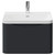 Vela Satin Anthracite 600mm Wall Mounted Single Drawer Vanity Unit with Fina Basin View from Front