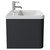 Vela Satin Anthracite 600mm Wall Mounted Single Drawer Vanity Unit with Fina Basin Side View