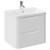 Vela Gloss White 600mm Wall Mounted 2 Drawer Vanity Unit with Fina Basin Left Hand View