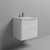 Vela Gloss White 600mm Wall Mounted 2 Drawer Vanity Unit with Fina Basin Studio Shot