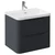 Vela Satin Anthracite 600mm Wall Mounted 2 Drawer Vanity Unit with Fina Basin Left Hand View