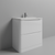 Vela Gloss White 800mm 2 Drawer Vanity Unit with Fina Basin Studio Shot thumbnail