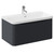 Vela Satin Anthracite 800mm Wall Mounted Single Drawer Vanity Unit with Fina Basin Left Hand View