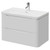Vela Satin White 800mm Wall Mounted 2 Drawer Vanity Unit with Fina Basin Right Hand View