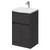 Montego Graphite Grey 500mm 1 Drawer 2 Door Vanity Unit with Arc Basin Right Hand View
