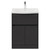 Montego Graphite Grey 600mm 1 Drawer 2 Door Vanity Unit with Arc Basin View from Front