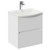 Montego Gloss White 500mm Wall Mounted 2 Drawer Vanity Unit with Arc Basin Left Hand View