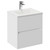 Montego Gloss White 500mm Wall Mounted 2 Drawer Vanity Unit with Angel Basin Left Hand View