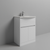 Montego Gloss White 600mm 1 Drawer 2 Door Vanity Unit with Arc Basin Studio Shot thumbnail