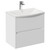 Montego Gloss White 600mm Wall Mounted 2 Drawer Vanity Unit with Arc Basin Left Hand View