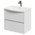 Montego Satin White 600mm Wall Mounted 2 Drawer Vanity Unit with Arc Basin Right Hand View