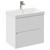 Montego Gloss White 600mm Wall Mounted 2 Drawer Vanity Unit with Rimini Basin Left Hand View