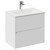 Montego Gloss White 600mm Wall Mounted 2 Drawer Vanity Unit with Angel Basin Left Hand View