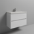 Montego Gloss White 800mm Wall Mounted 2 Drawer Vanity Unit with Glide Basin Studio Shot