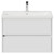 Montego Satin White 800mm 2 Drawer Wall Mounted Vanity Unit with Glide Basin View from Front