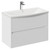 Montego Gloss White 800mm Wall Mounted 2 Drawer Vanity Unit with Arc Basin Left Hand View