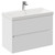 Montego Gloss White 800mm Wall Mounted 2 Drawer Vanity Unit with Rimini Basin Left Hand View