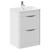 Oslo Gloss White 600mm Floor Standing 2 Drawer Vanity Unit and Curved Thin Edge Basin with 1 Tap Hole Left Hand View