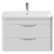 Oslo Gloss White 800mm Wall Mounted 2 Drawer Vanity Unit and Curved Thin Edge Basin with 1 Tap Hole Front View