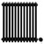 Colosseum Colore Matt Black 600mm x 554mm Horizontal Digital Thermostatic Electric Triple Column Radiator Front View