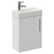 Napoli Cube Gloss White 400mm Wall Mounted Single Door Vanity Unit with Align Basin Left Hand View