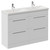 Napoli 390 Gloss White 1200mm 4 Drawer Vanity Unit with Double Glide Basins Left Hand View