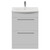 Napoli 390 Gloss White 600mm 2 Drawer Vanity Unit with Arc Basin Front View thumbnail