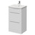 Napoli 390 Gloss White 500mm 2 Drawer Vanity Unit with Arc Basin Right Hand View
